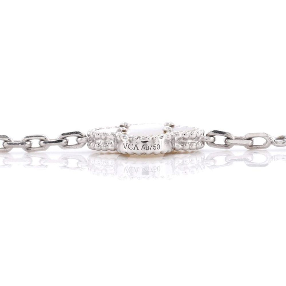 Van Cleef & Arpels Vintage Alhambra 20 Motifs Necklace 18K White Gold and Mother - Picture 3 of 4